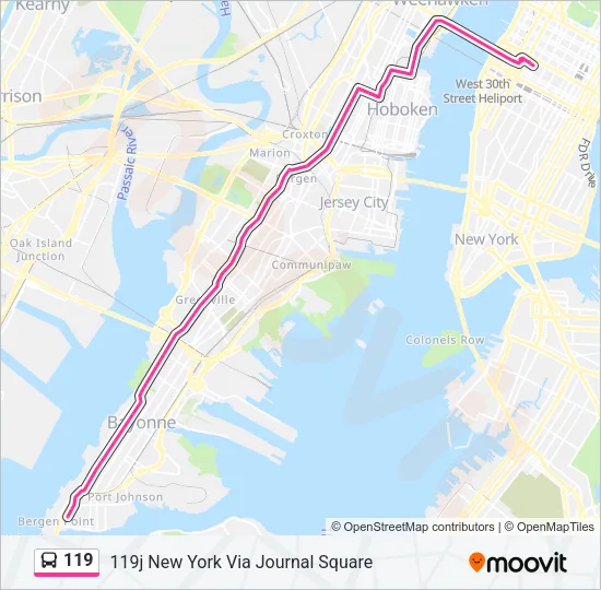 119 Bus Line Map