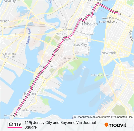 119 Bus Line Map