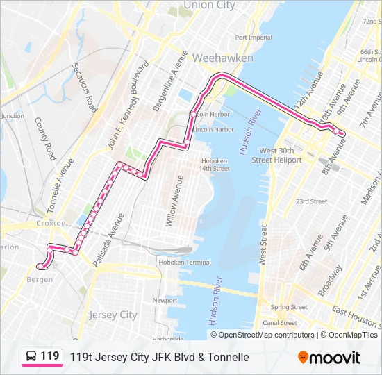 119 Bus Line Map