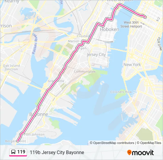 119 Bus Line Map