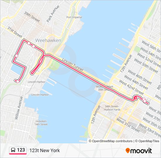Nj Bus Routes Map 123 Route: Schedules, Stops & Maps - 123T New York (Updated)