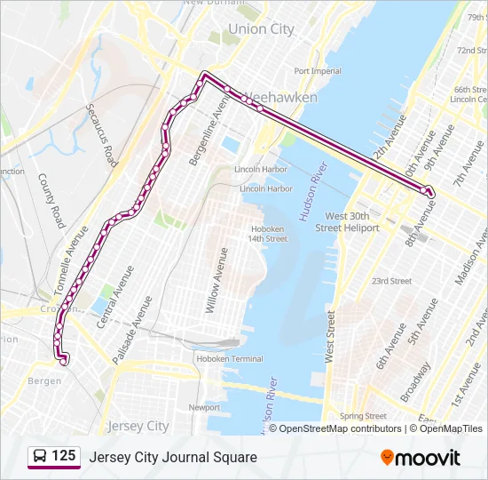 125 Bus Line Map