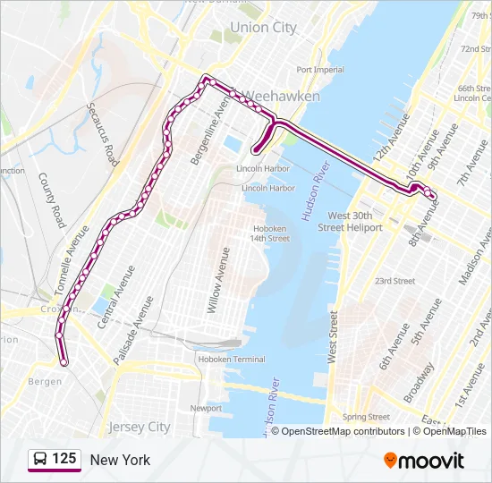125 Bus Line Map