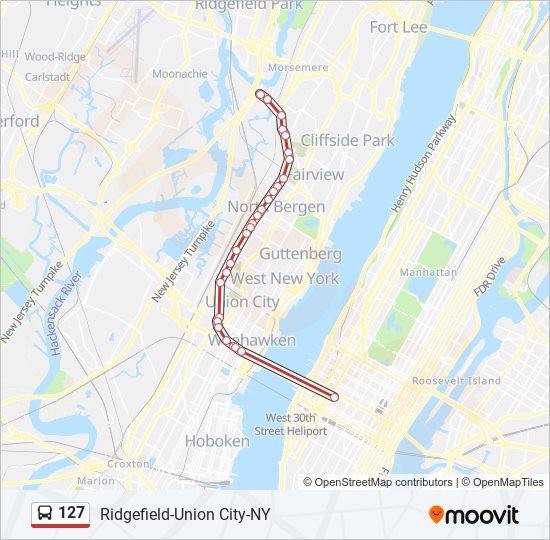 127 Route: Schedules, Stops & Maps - Ridgefield Fulton Place (Updated)