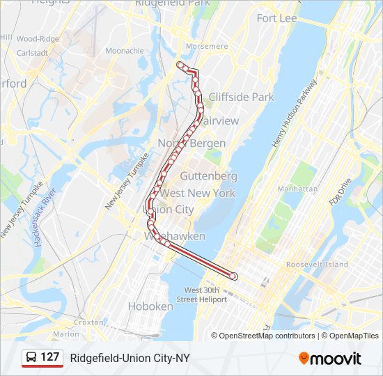 Nj Transit Bus Map Pdf 127 Route Schedules Stops Maps Ridgefield Fulton Place Updated