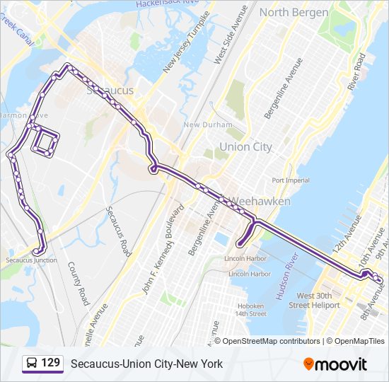 129 bus Line Map