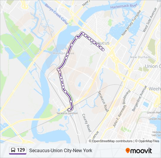 Mapa de 129 de autobús