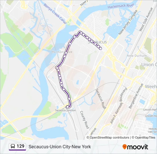 129 Bus Line Map