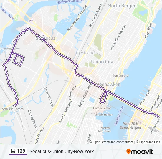 129 Bus Line Map