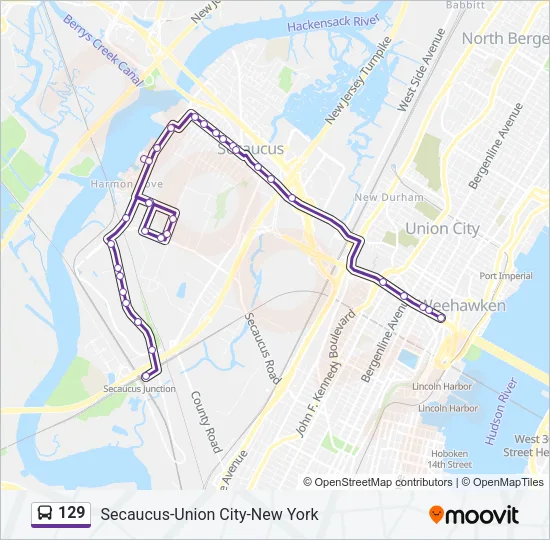 129 Bus Line Map