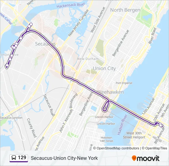 129 Bus Line Map