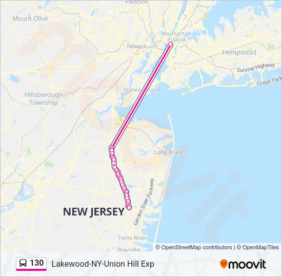 130 Bus Line Map