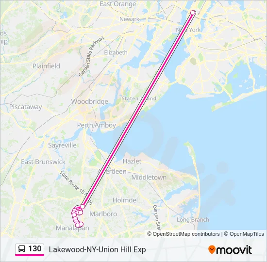 130 Bus Line Map