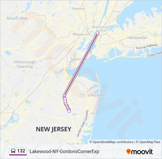 132 Bus Line Map