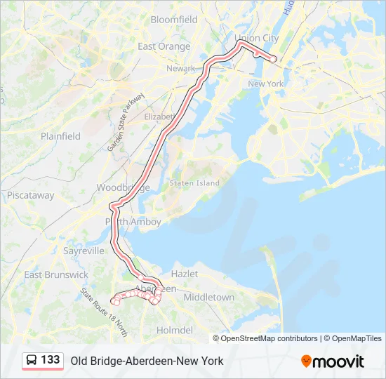 133 Bus Line Map