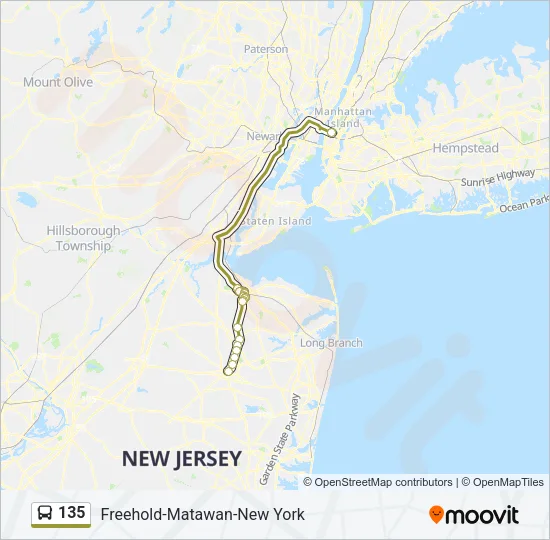 135 Bus Line Map