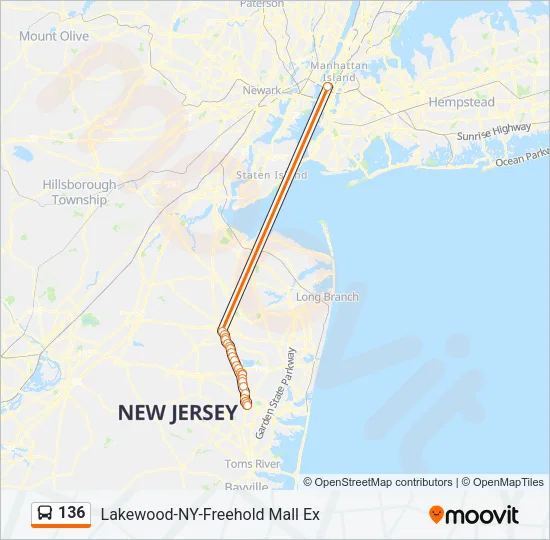 136 Bus Line Map