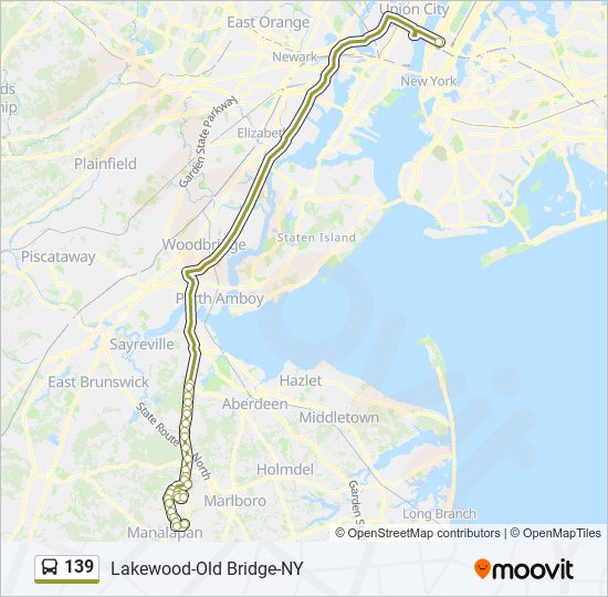 139 bus Line Map