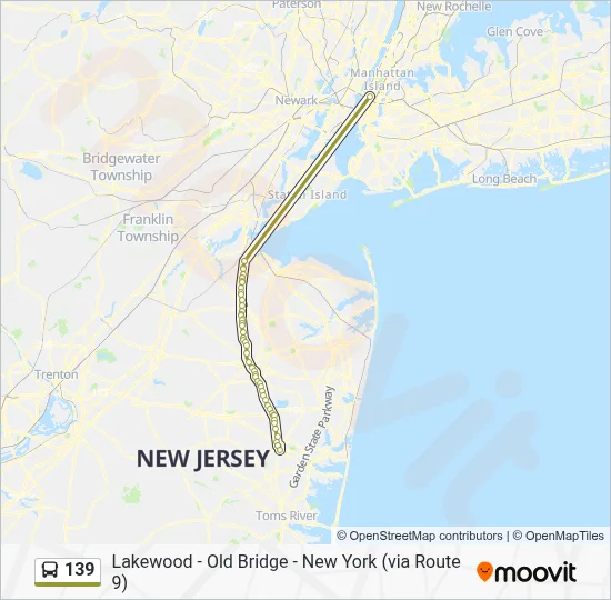 ルート 139 Route: Schedules, Stops & Maps - Lakewood Via Frhld Mal (Updated)