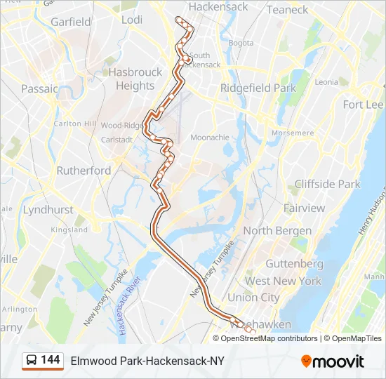 144 Bus Line Map