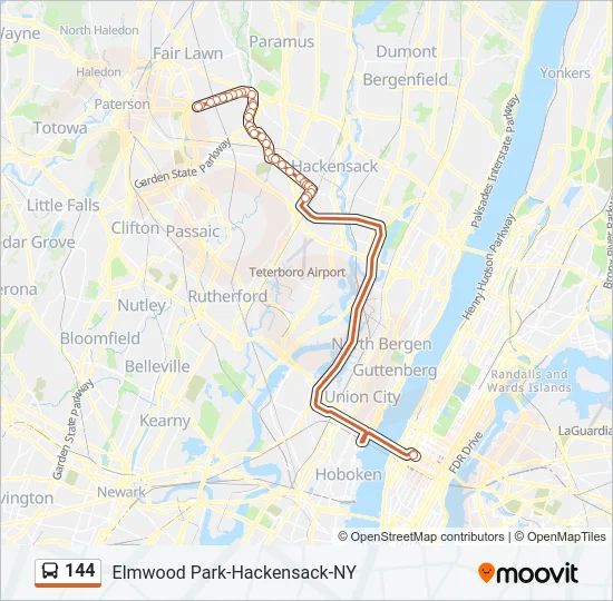 144 Bus Line Map
