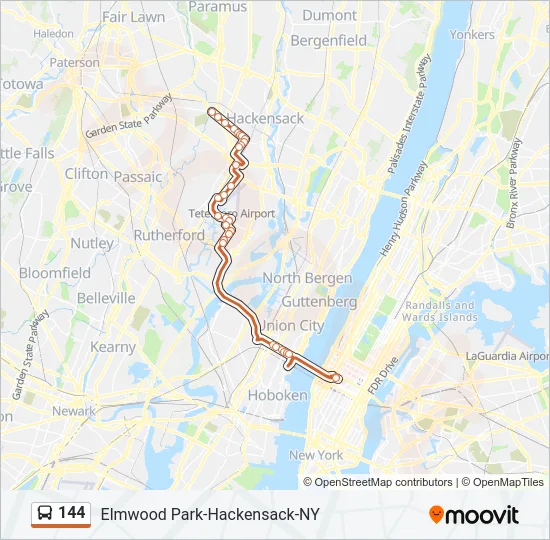 144 Bus Line Map