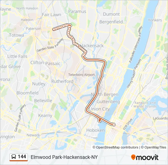 144 Bus Line Map