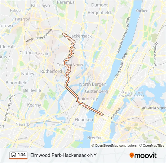 144 Bus Line Map