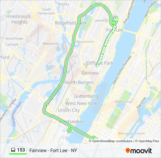 153 Bus Line Map