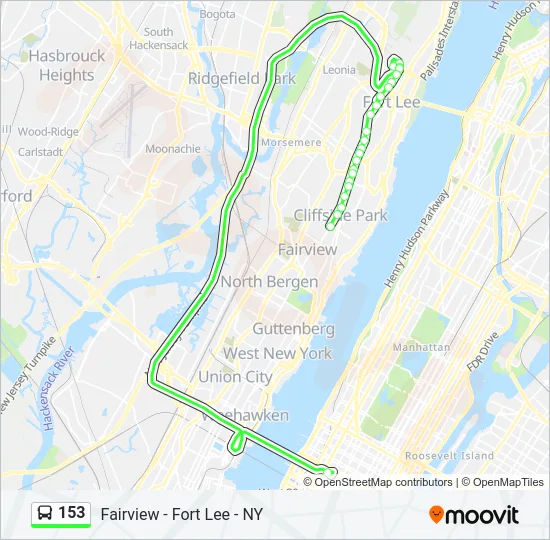 153 Bus Line Map