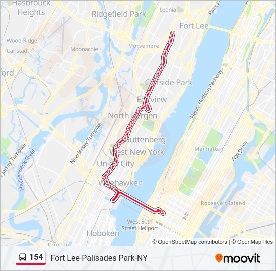154 Bus Line Map
