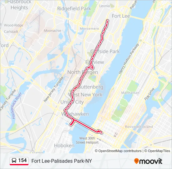 154 Bus Line Map