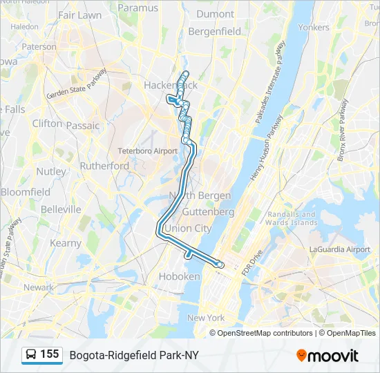 155 Bus Line Map