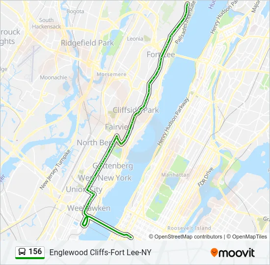 156 Bus Line Map