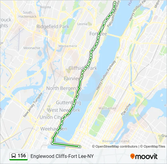 156 Bus Line Map
