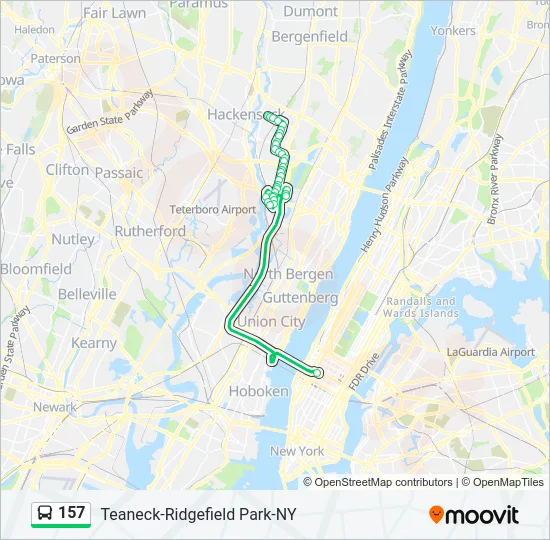 157 Bus Line Map