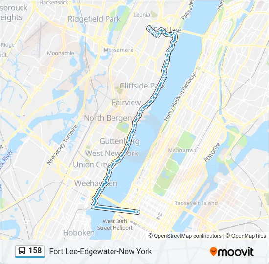 158 Bus Line Map