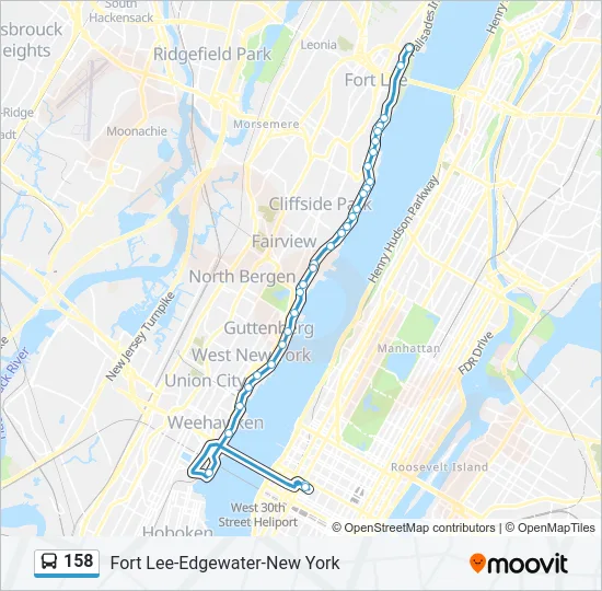 158 Bus Line Map