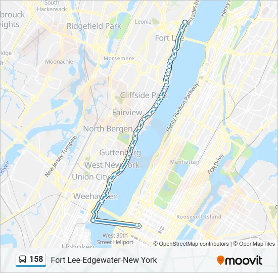 158 Bus Line Map