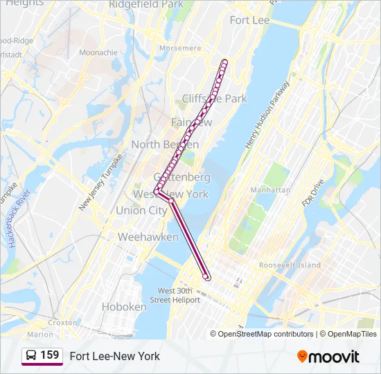 159 Bus Line Map
