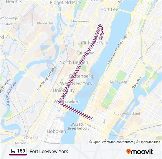 159 Bus Line Map