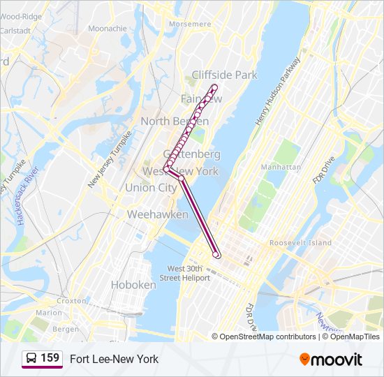 159 Route: Schedules, Stops & Maps - 159x Fairview Njt Garage 60th ...