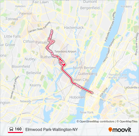 160 Bus Line Map