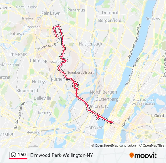 160 Bus Line Map