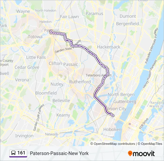 161 Bus Line Map