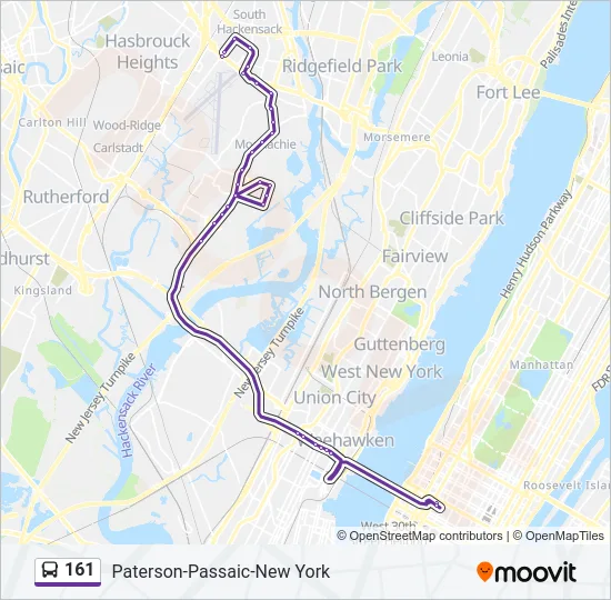 161 Bus Line Map