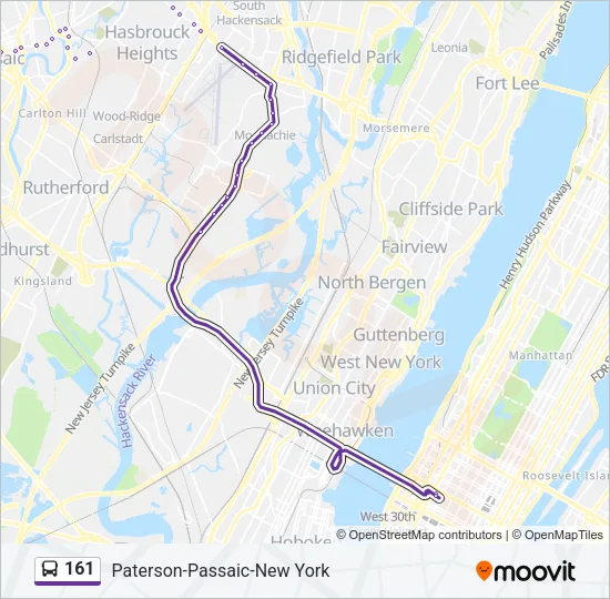 161 Bus Line Map