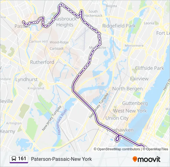 161 Bus Line Map