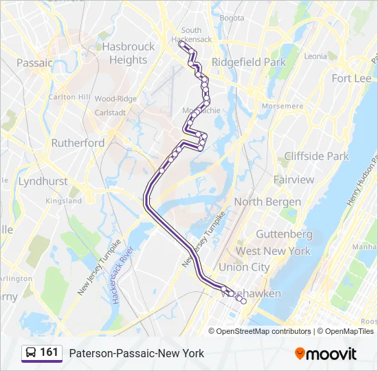 161 Bus Line Map