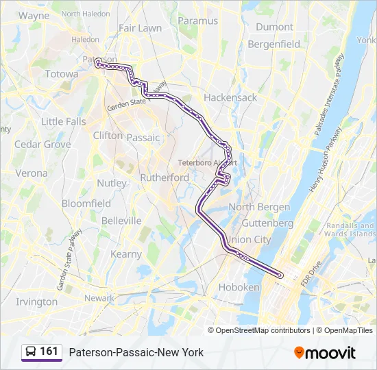 161 Bus Line Map